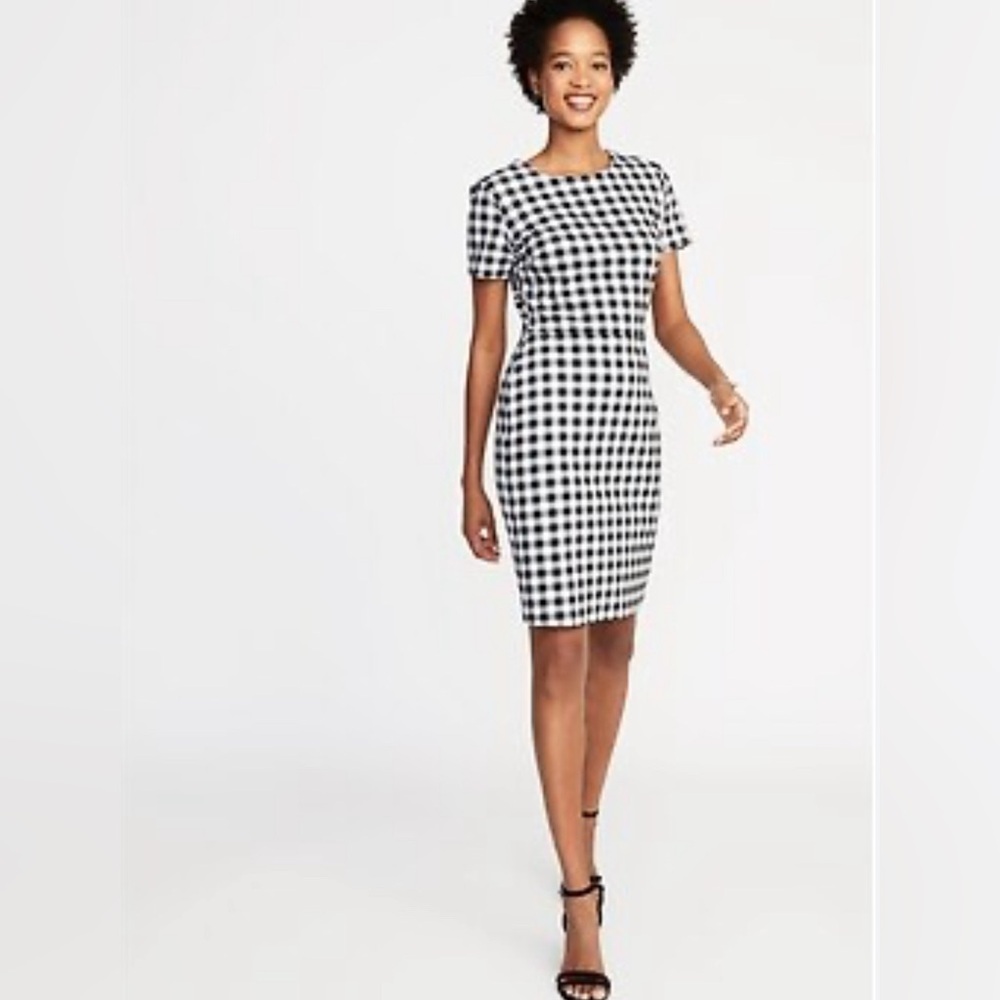 Old Navy Gingham Ponte-Knit Sheath Dress for Women